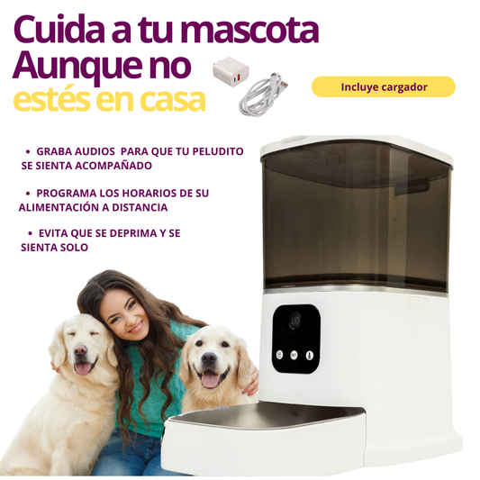 Dispensador de comida inteligente + Cable y Cargador Gratis